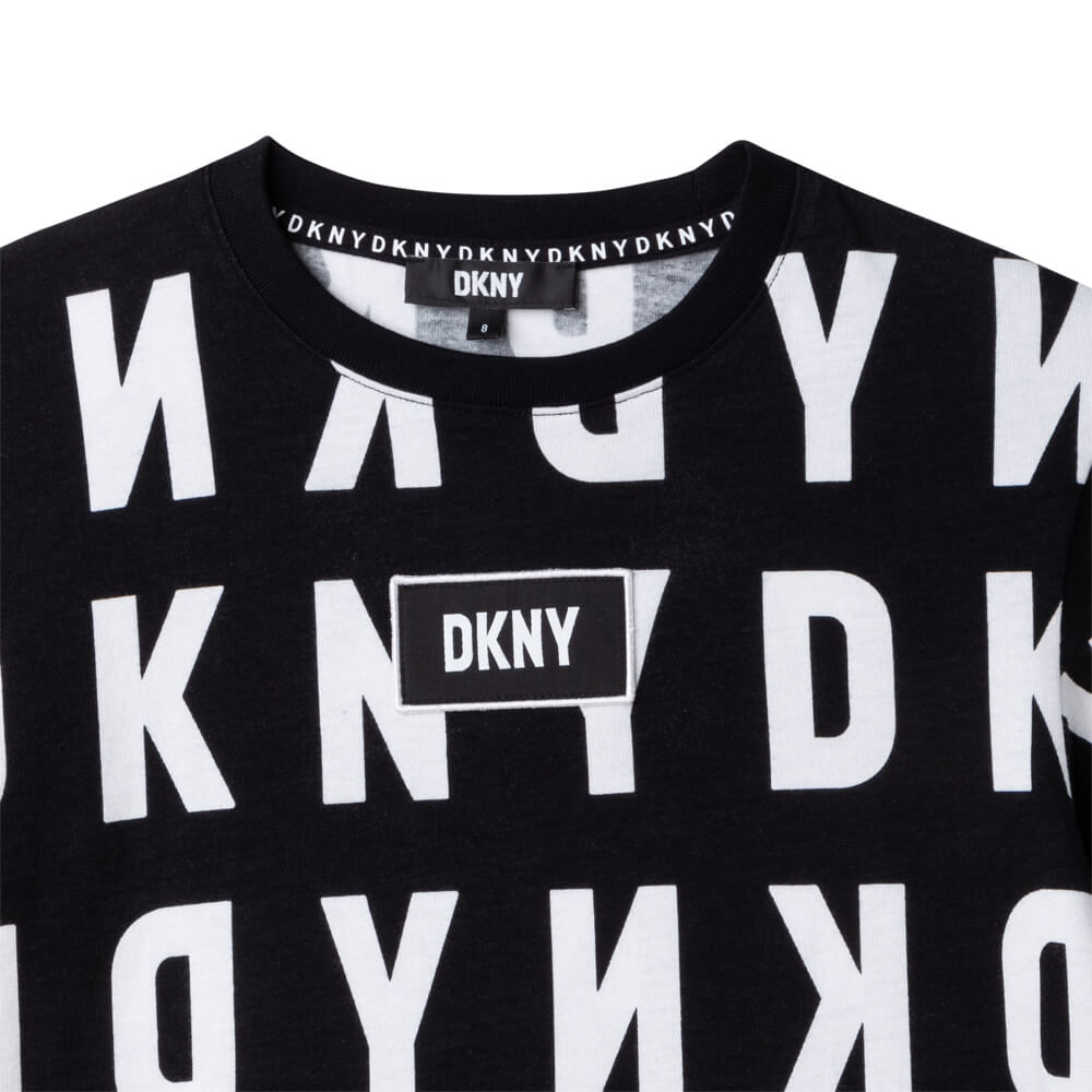 DKNY Kidswear, Boys Short Sleeves T-Shirt, Black & White
