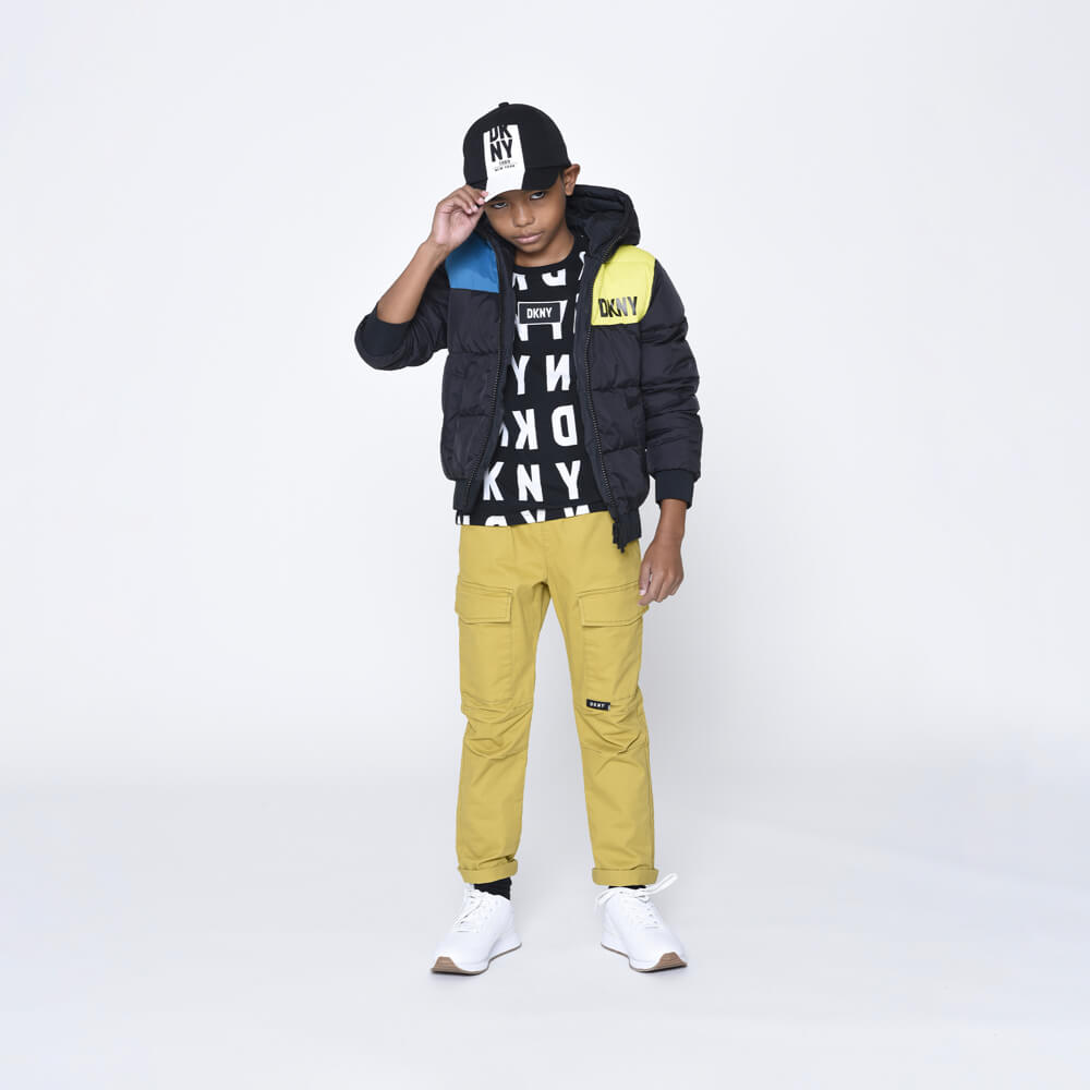 DKNY Kidswear, Boys Short Sleeves T-Shirt, Black & White