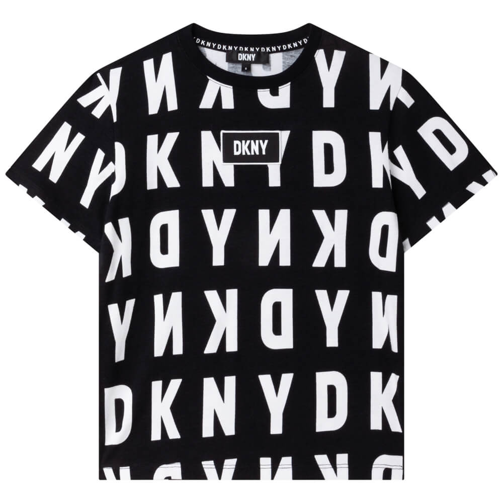 DKNY Kidswear, Boys Short Sleeves T-Shirt, Black & White