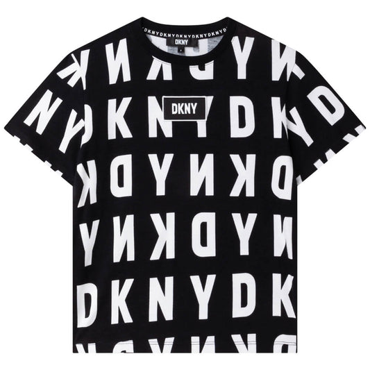 DKNY Kidswear, Boys Short Sleeves T-Shirt, Black & White