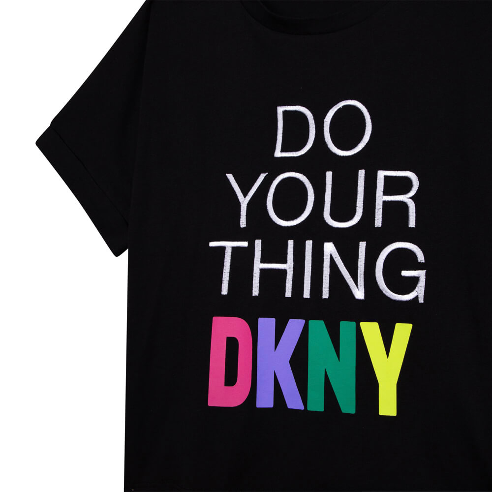 DKNY Kidswear, Girls Short Sleeves T-Shirt, Black