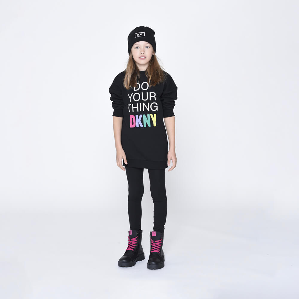 DKNY Kidswear, Girls Short Sleeves T-Shirt, Black