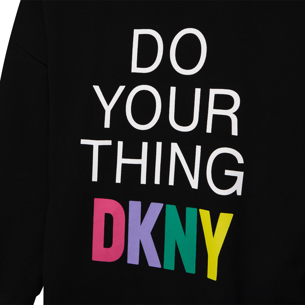 DKNY Kidswear, Girls Sleeve Dress, Black