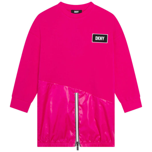 DKNY Kidswear, Girls Sleeve Dress, Pink