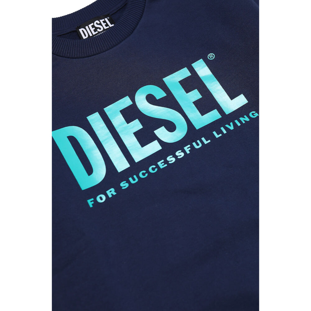 Diesel Boys Navy Logo Over Sweatshirt