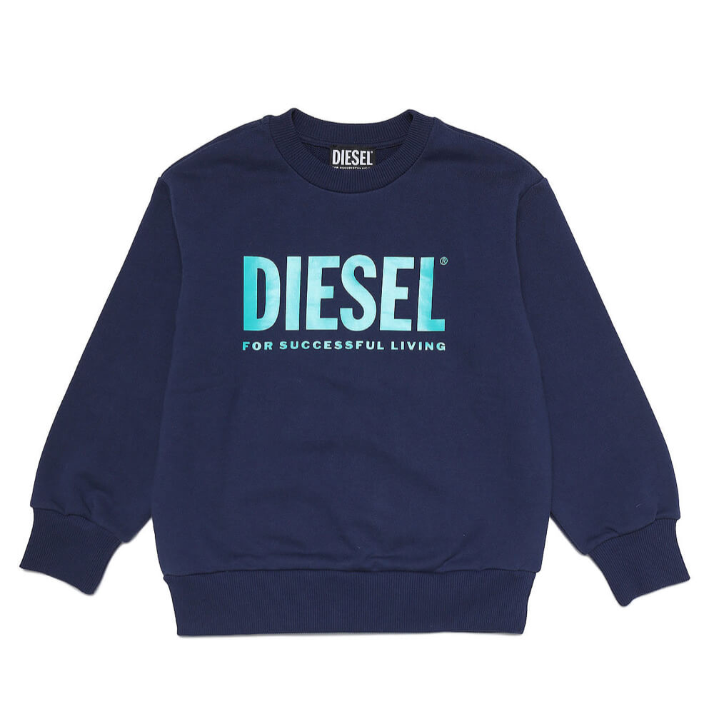 Diesel Boys Navy Logo Over Sweatshirt