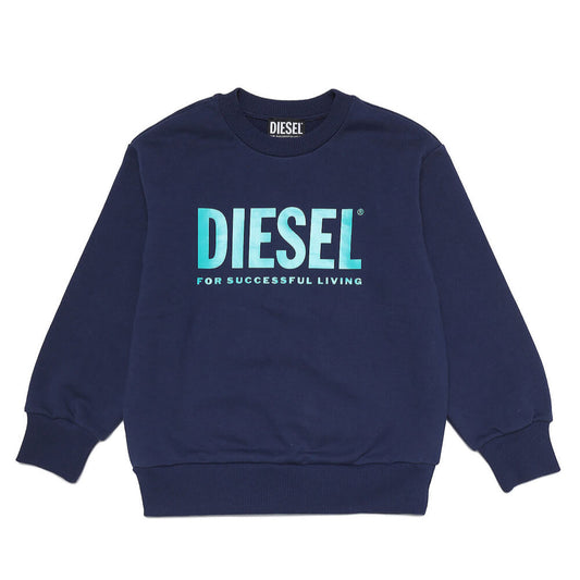 Diesel Boys Navy Logo Over Sweatshirt