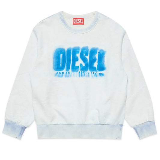 Diesel Boys White Logo Sweatshirt