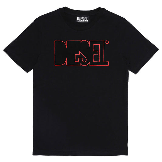 Diesel Boys Black Logo T-Shirt