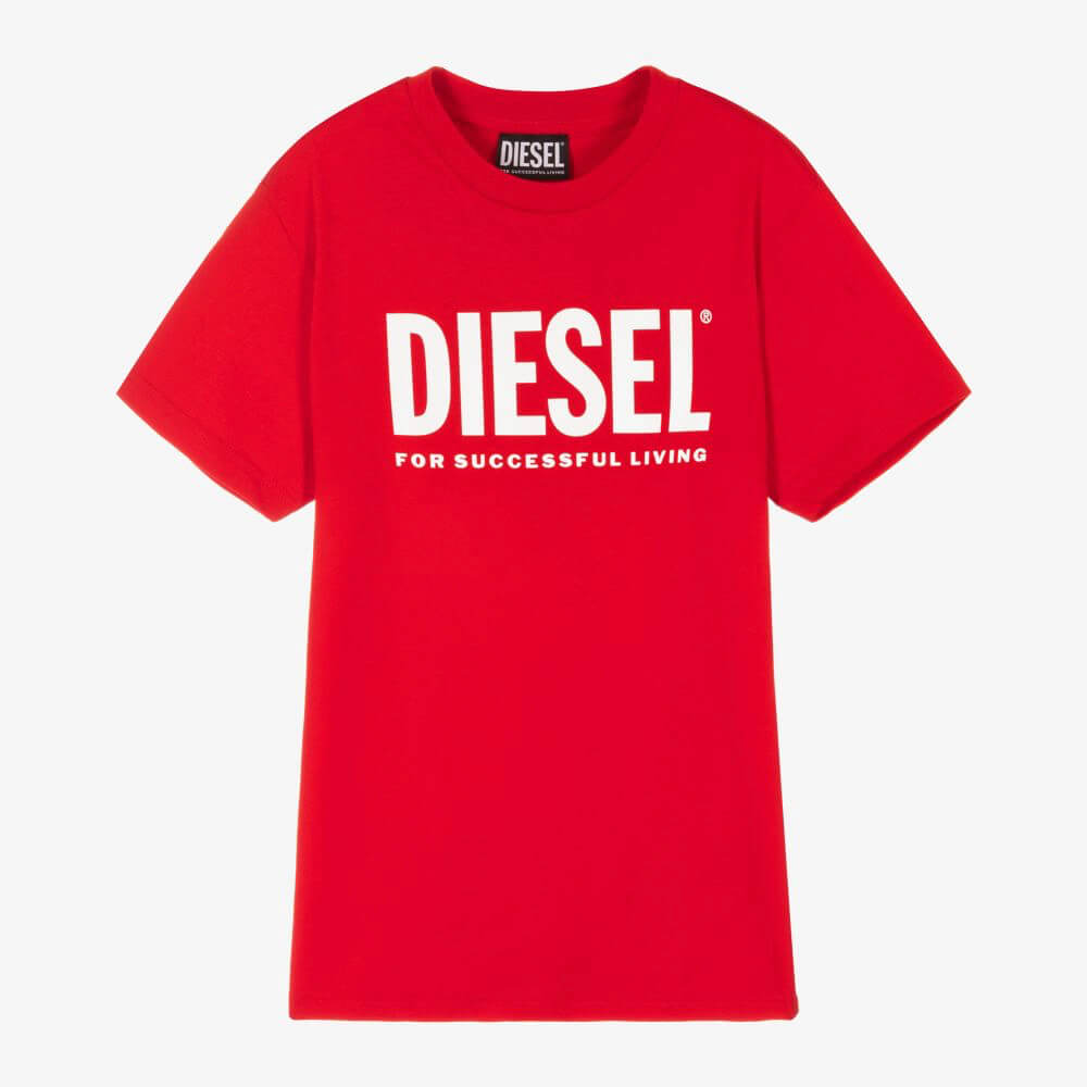 Diesel Boys Red Logo T-Shirt