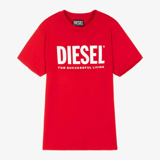 Diesel Boys Red Logo T-Shirt