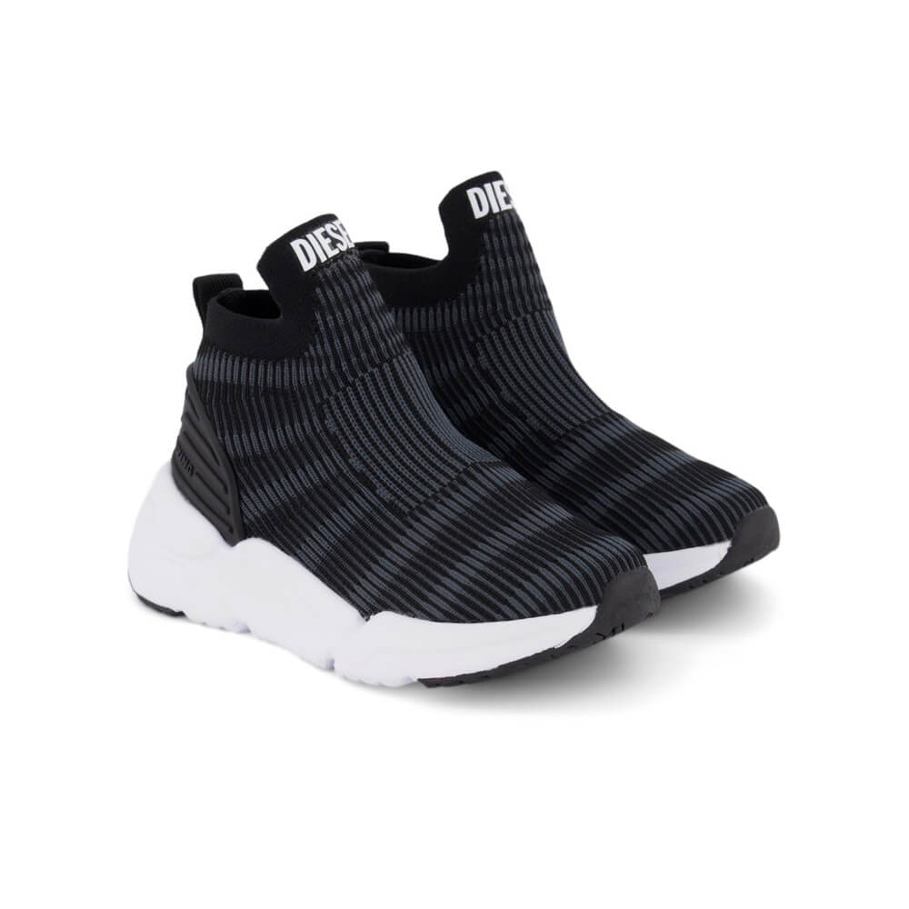 Diesel Boys Black & white S-Millenium Pad Trainers