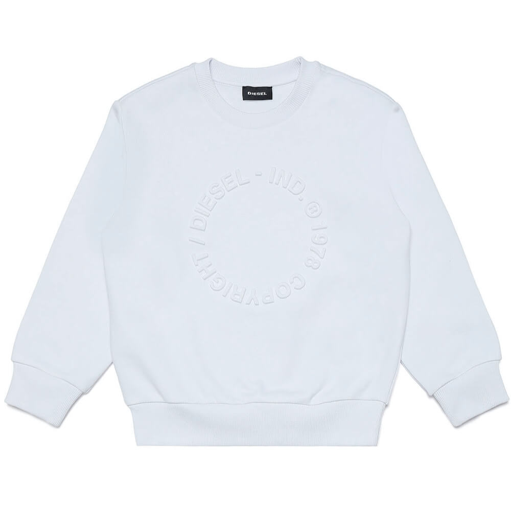 Diesel Boys White Sgirka70 Sweatshirt