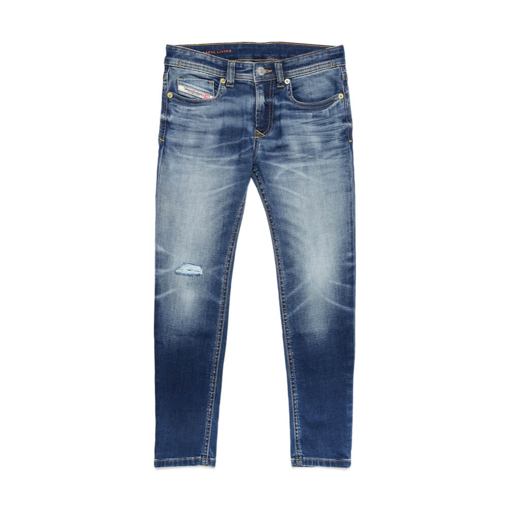 Diesel Boys Blue Sleenker Jeans With Patch