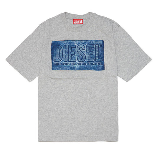 Diesel Boys Grey Twanny Over T-Shirt With Logo