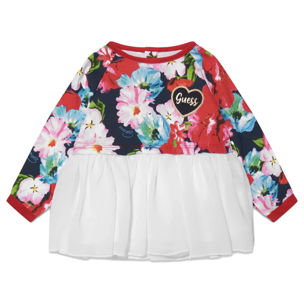 Guess Baby Girls Multi Long Sleeve Top and Leggings Combo Set