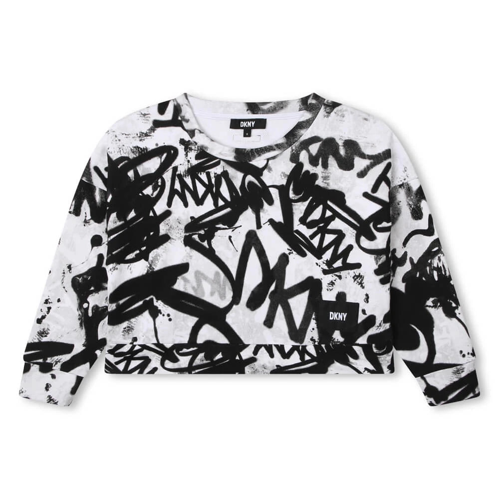 DKNY Kids, Girls Sweatshirt, White Black