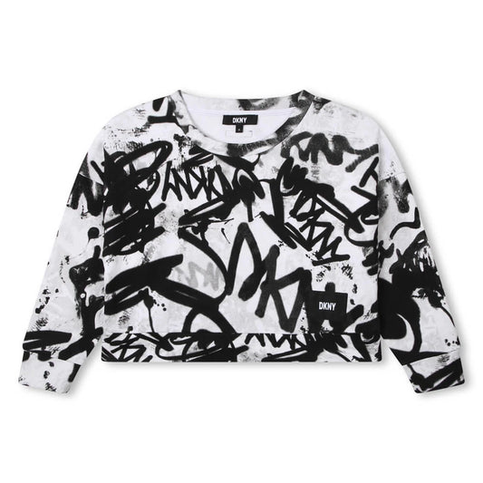 DKNY Kids, Girls Sweatshirt, White Black