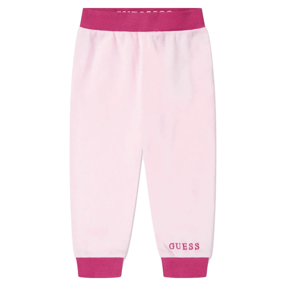 Guess Baby Girls Blue & White Jumper Joggers and Babysuit Combo Set