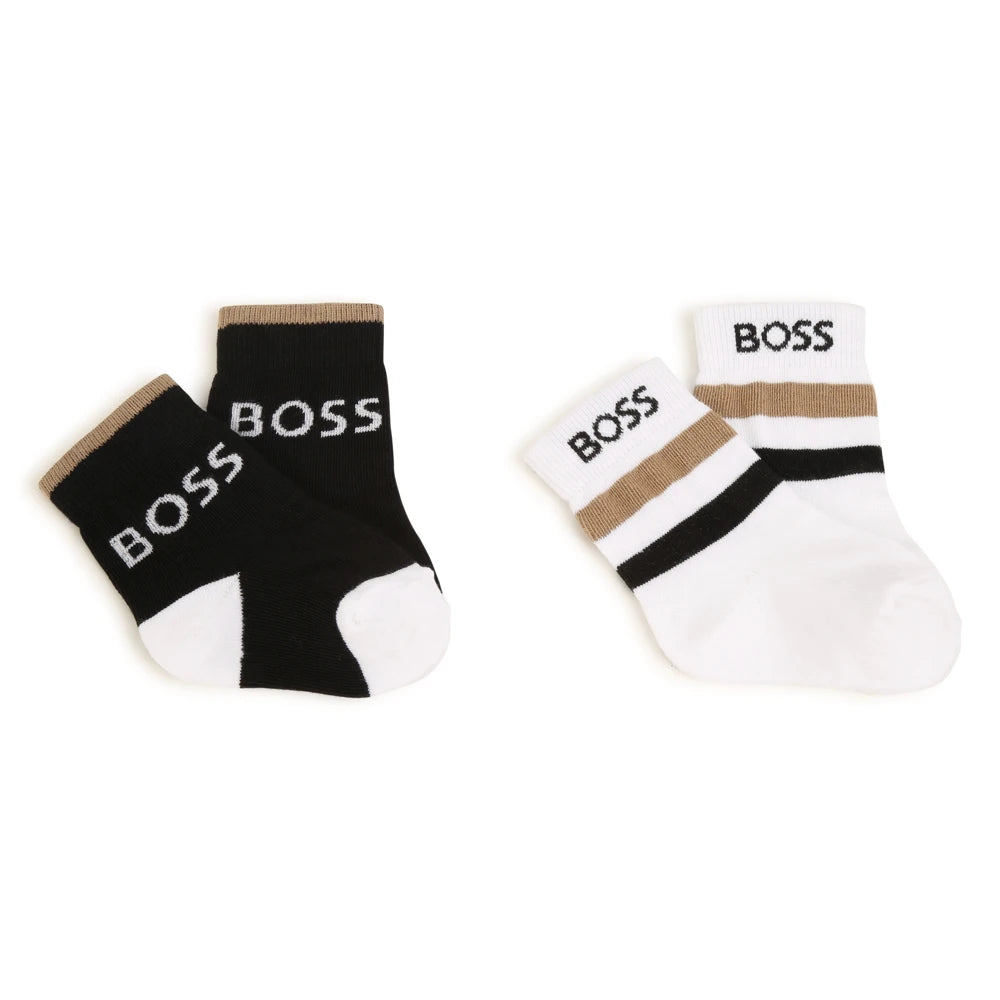 Boss Kidswear Baby Boys Black Socks (Set of two)
