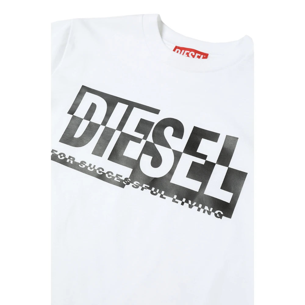 Diesel Boys White Trendy T-Shirt With Logo