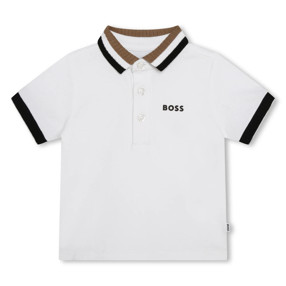Boss Kidswear Baby Boys White Short Sleeve Polo