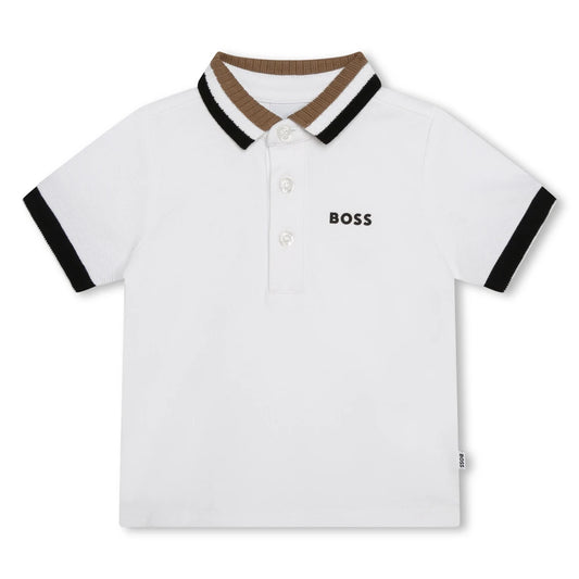 Boss Kidswear Baby Boys White Short Sleeve Polo