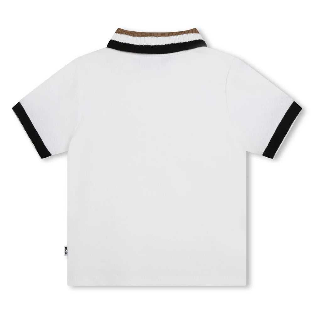 Boss Kidswear Baby Boys White Short Sleeve Polo