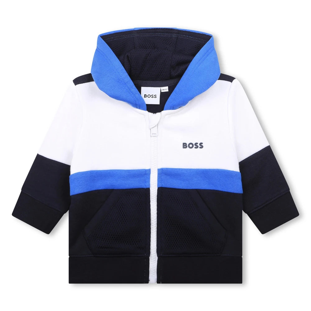 Boss Kidswear Baby Boys Navy Hooded Cardigan