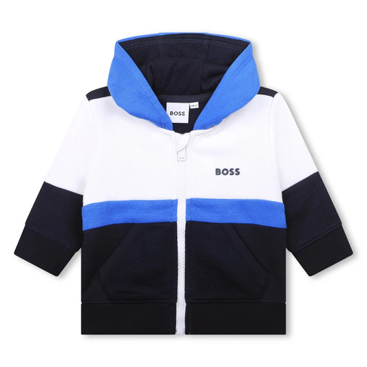Boss Kidswear Baby Boys Navy Hooded Cardigan