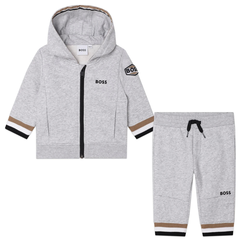 Boss Kidswear Baby Boys Chine Grey Hoodie & Jogger Set