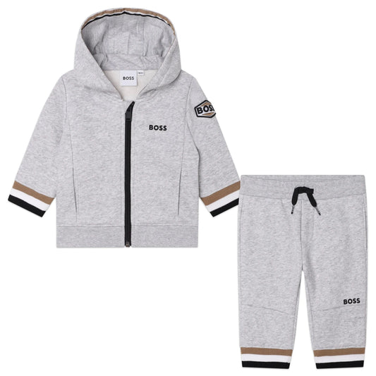Boss Kidswear Baby Boys Chine Grey Hoodie & Jogger Set