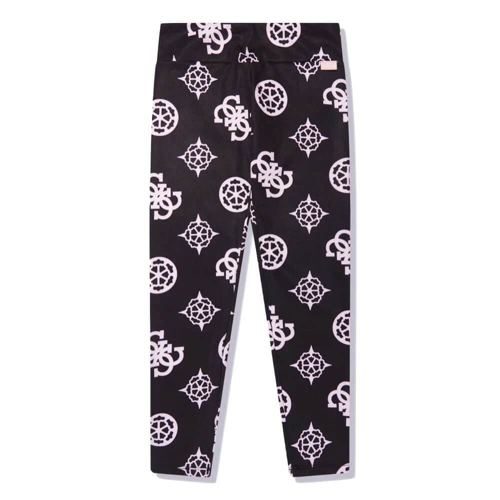Guess Girls Black & Pink Microfiber Leggings