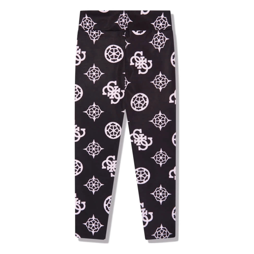 Guess Girls Black & Pink Microfiber Leggings