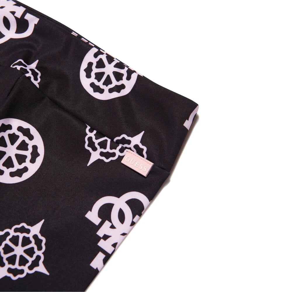 Guess Girls Black & Pink Microfiber Leggings
