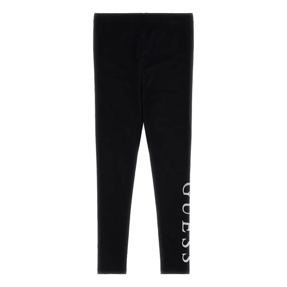 Guess Girls Black Leggings With Logo