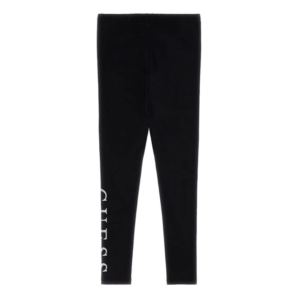 Guess Girls Black Leggings With Logo