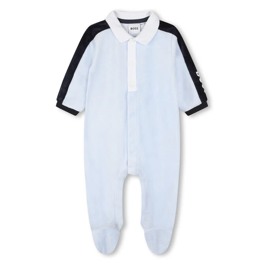 Boss Kidswear Baby Boys Pale Blue Babysuit
