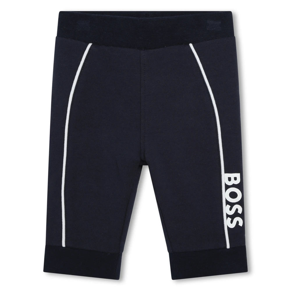 Boss Kidswear Baby Boys Navy T-Shirt Joggers and Cardigan Set
