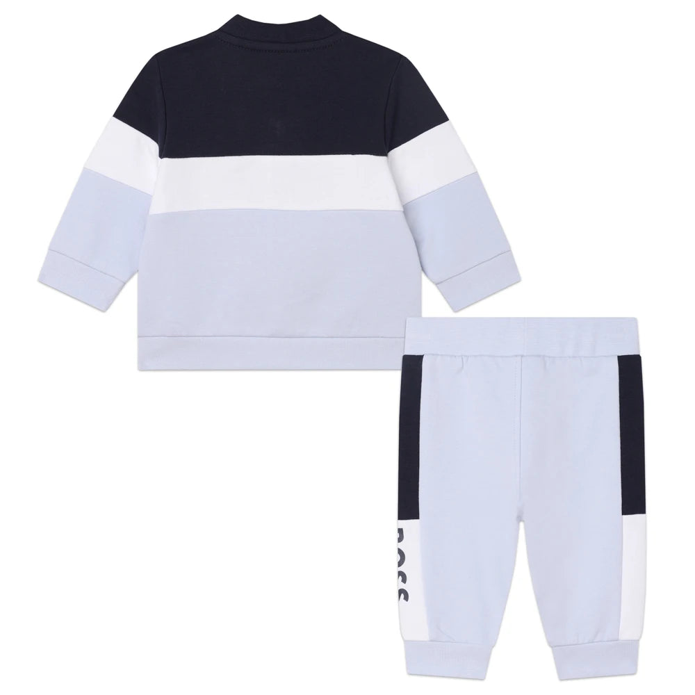 Boss Kidswear Baby Boys Pale Blue Joggers & Sweatshirt Set