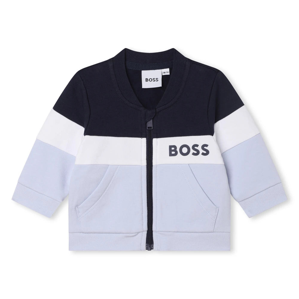 Boss Kidswear Baby Boys Pale Blue Joggers & Sweatshirt Set