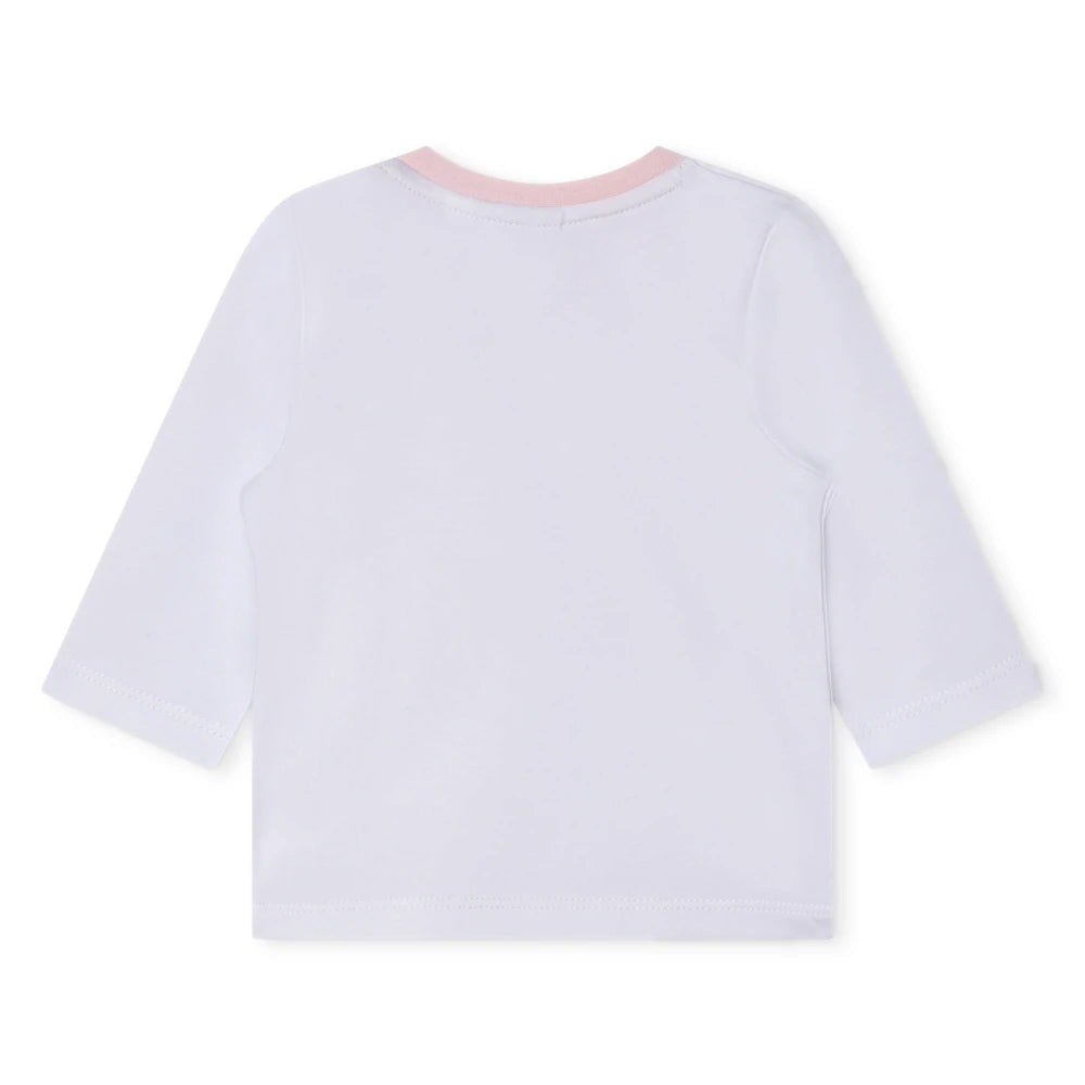 Boss Kidswear Baby Girls Pink Pale T-Shirt Joggers and Cardigan Set