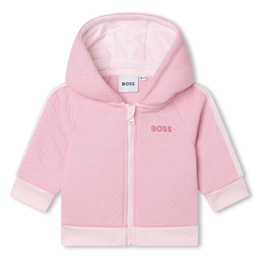 Boss Kidswear Baby Girls Orchid Pink T-Shirt & Joggers Set