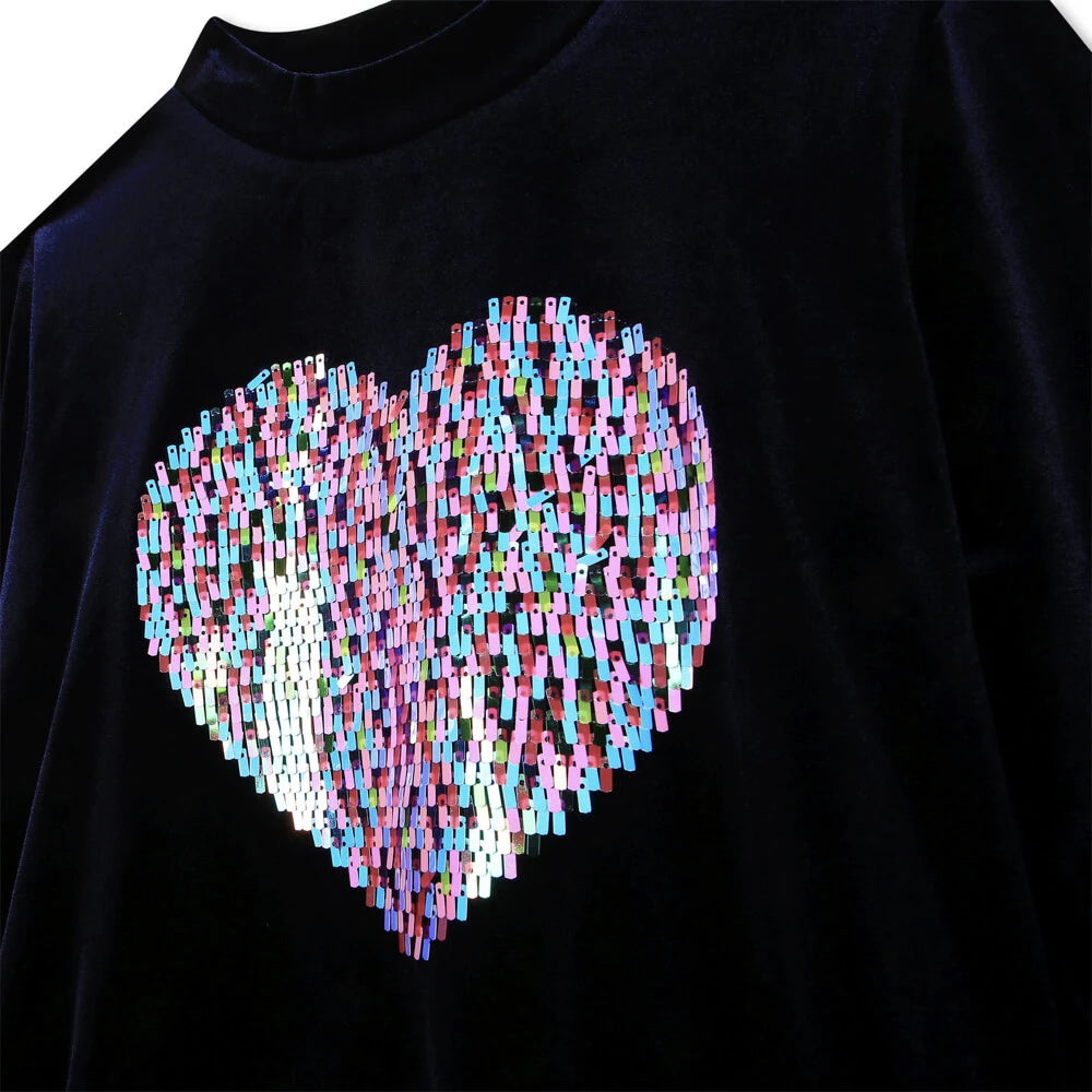 Billieblush Girls Navy Dress With Heart Design