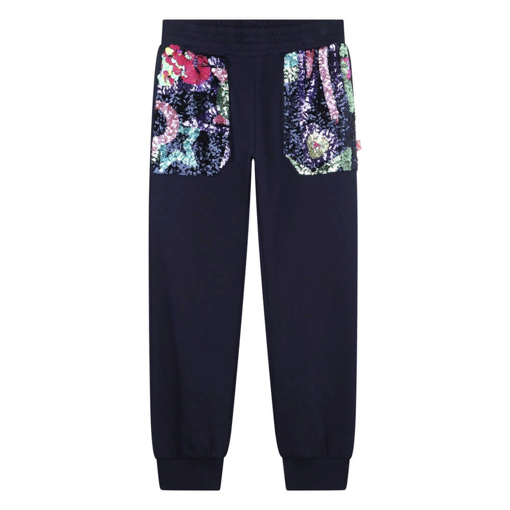 Billieblush Girls Navy Patterned Jogging Bottoms