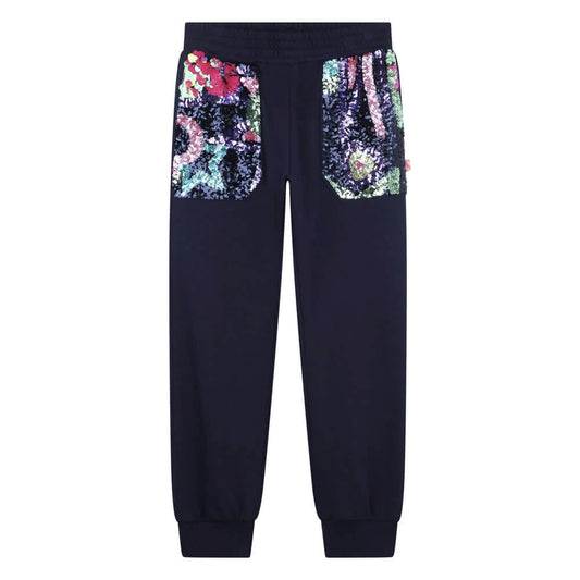 Billieblush Girls Navy Patterned Jogging Bottoms