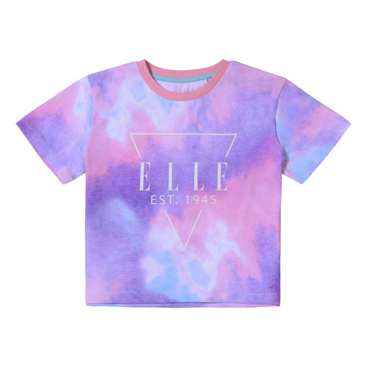Elle Girls Crystal Blue Cloud Crop T-Shirt