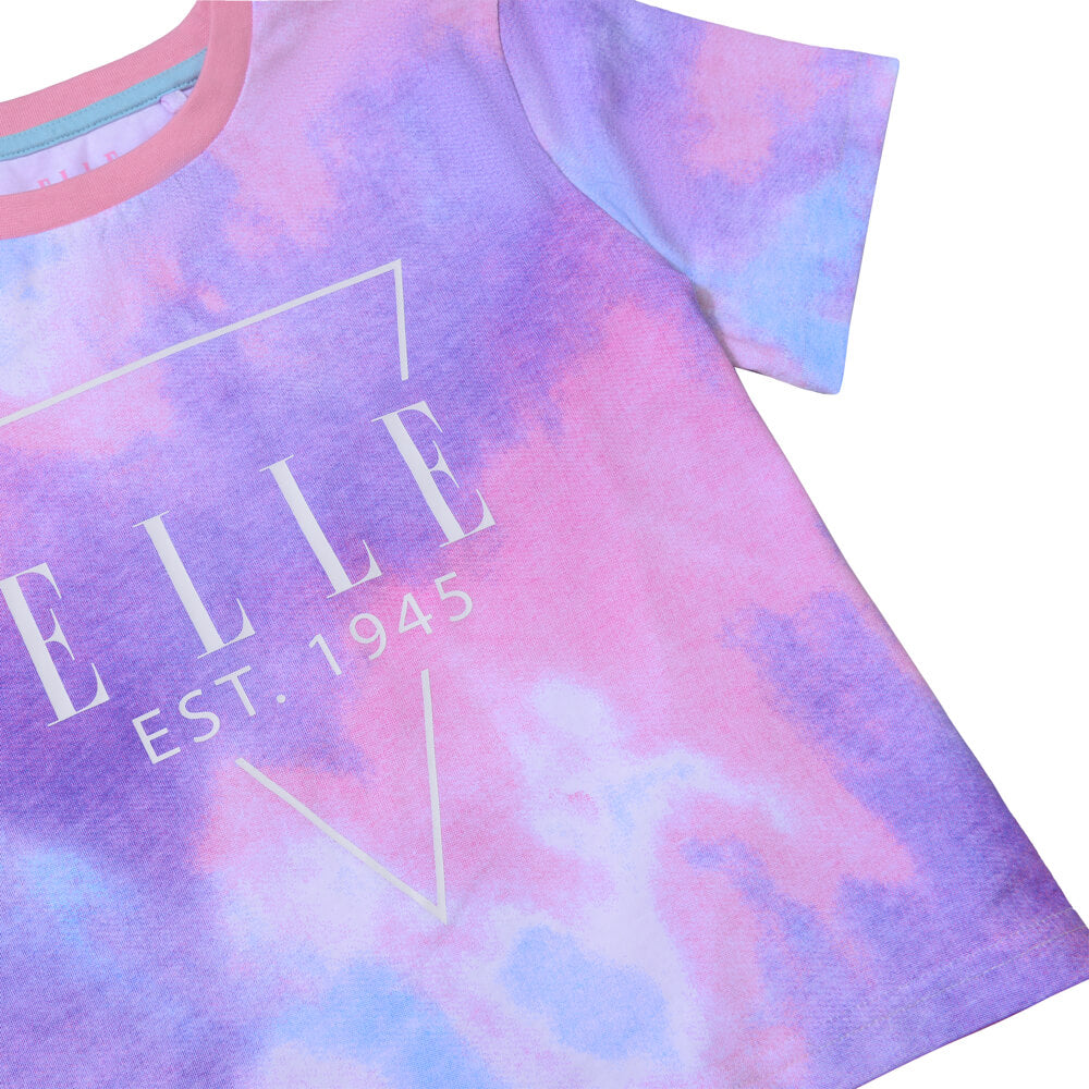 Elle Girls Crystal Blue Cloud Crop T-Shirt