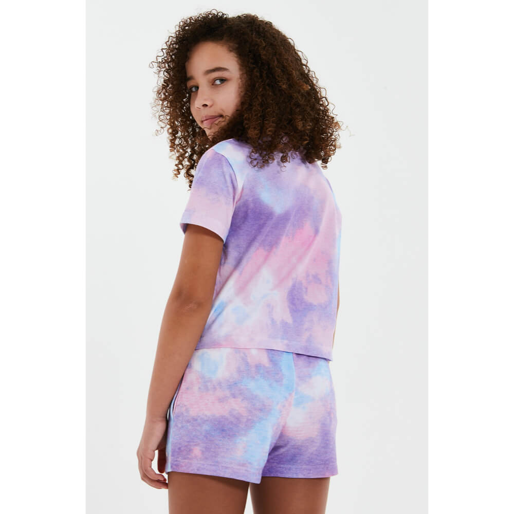 Elle Girls Crystal Blue Cloud Crop T-Shirt