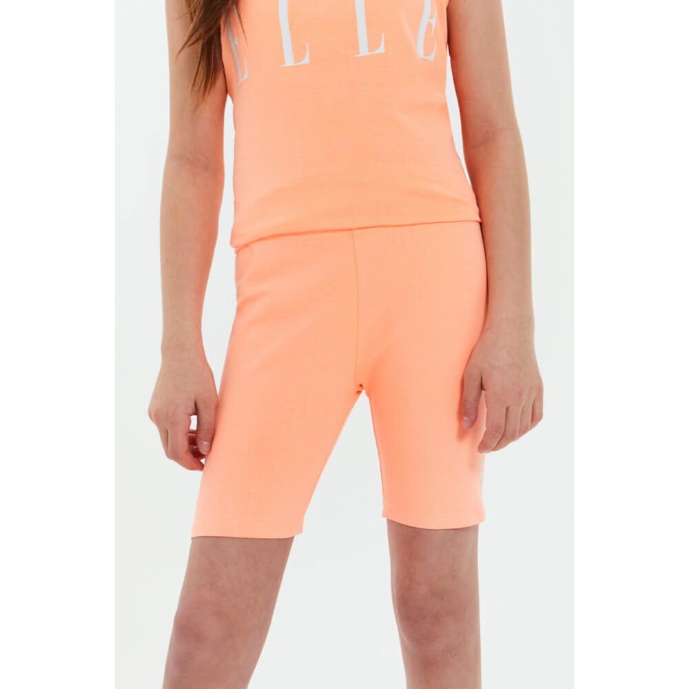Elle Girls Summer Neon Orange Cycling Shorts
